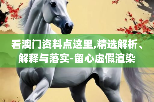 新澳门天天资料,精选解析、解释与落实-留心虚假的虚架势