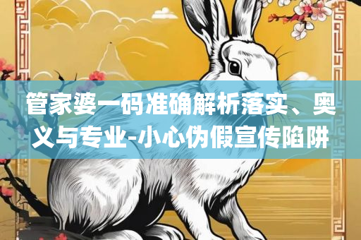 澳门管家婆一码一肖:精选解析、解释与落实,警惕误导宣传