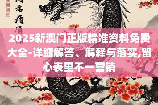 管家婆2025资料精准大全详细解答、解释与落实-远离误导的假承诺