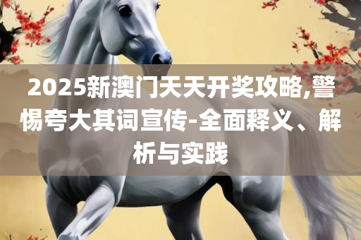 2025新澳门天天开奖精准资料大全,实用释义、解释与落实-警惕夸大其词宣传